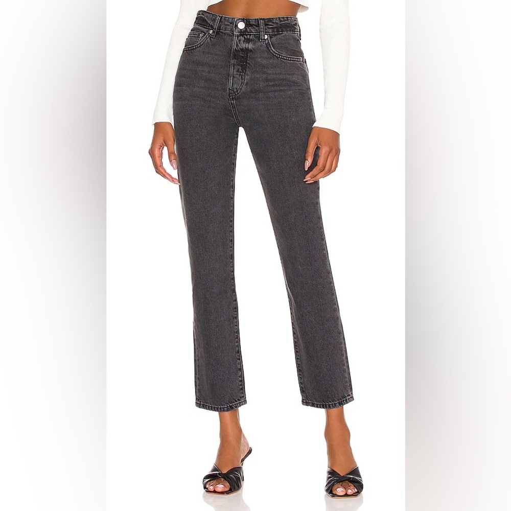Lovers + Friends Reece High-Rise Slim Straight Jean Devin Wash 25 Gray Revolve